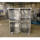 Starke kundenspezifische Metallprodukte/Edelstahl-Hundekäfig mit 4 Gießmaschinen-Rädern